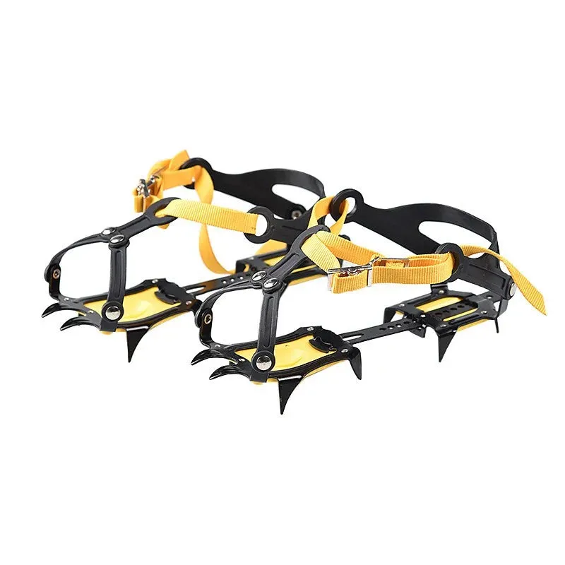 10 Teeth Anti-Skid Crampons Manganese Steel Gear Snow Ice Climbing Shoe Grippers Crampon Traction Device Mountaineering