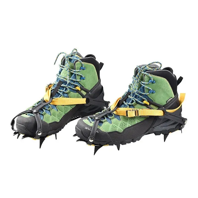 10 Teeth Anti-Skid Crampons Manganese Steel Gear Snow Ice Climbing Shoe Grippers Crampon Traction Device Mountaineering