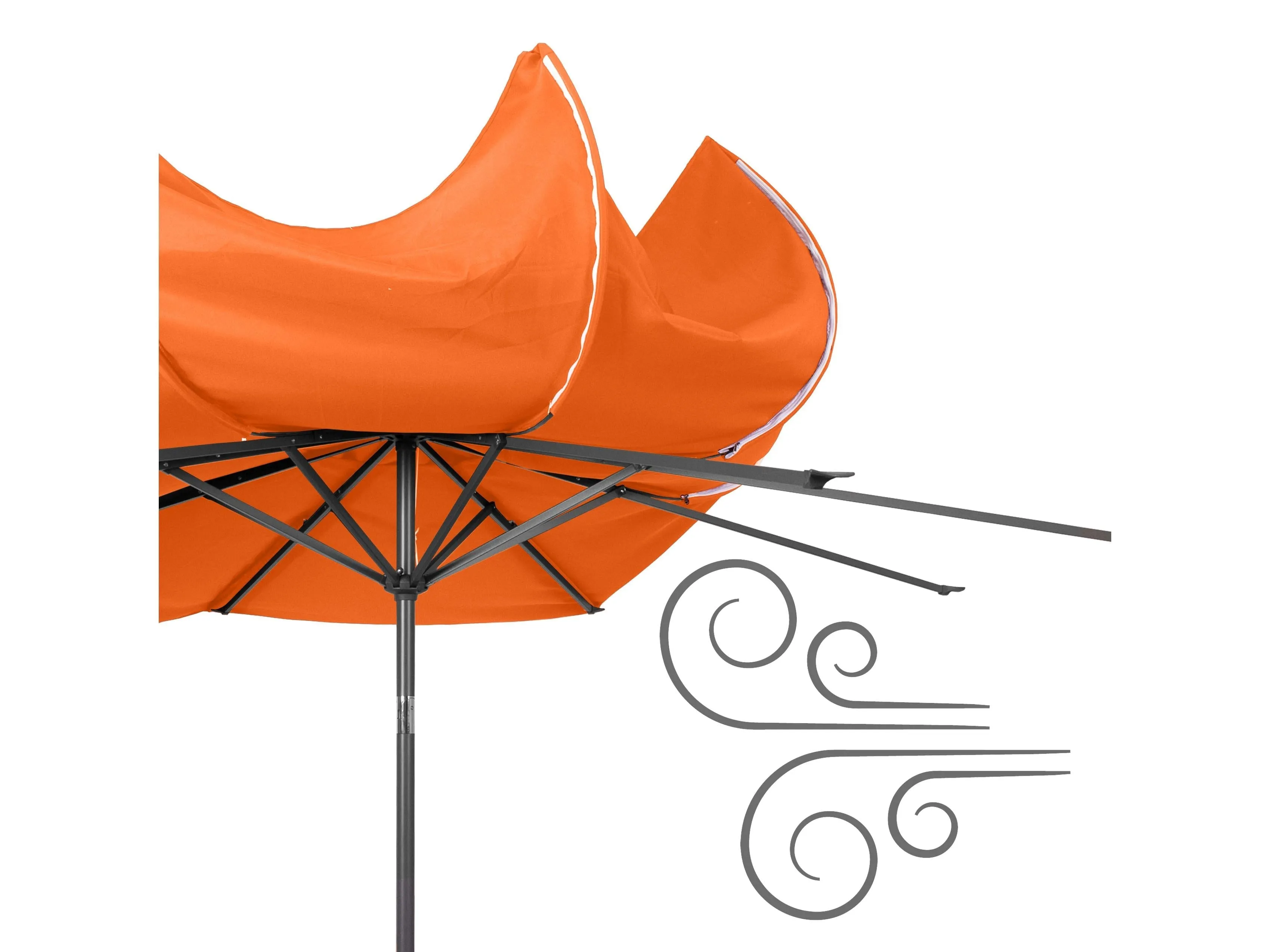 10ft Wind Resistant Orange Patio Umbrella