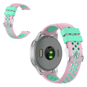 18mm Garmin Vivoactive 4S / Vivomove 3S dual color silicone watch band - Pink / Cyan