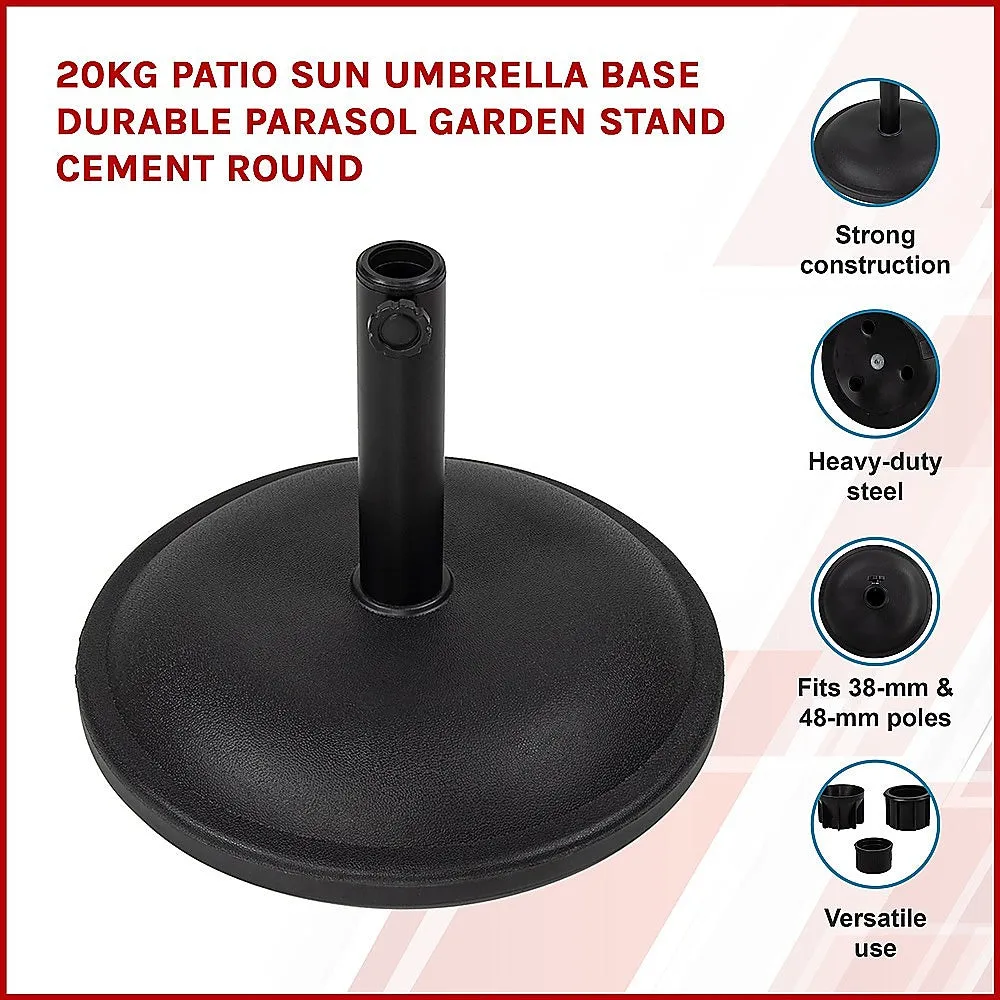 20kg Cement Steel Patio Umbrella Base for 34-38mm Poles