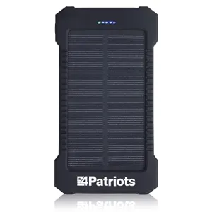 4Patriots Patriot Power Cell: Portable Solar Power Bank, Rechargeable External Battery 2 USB Ports, 8,000 mAh Lithium Polymer Battery, LED Flashlight, Great for Hiking or Emergencies