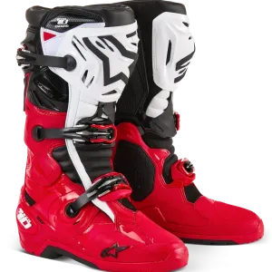 Alpinestars Tech 10 Enduro Boots Bright Red Black White