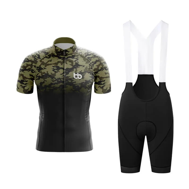 Camouflage Neck Club Cycling Kit (V3) (Green-Black)