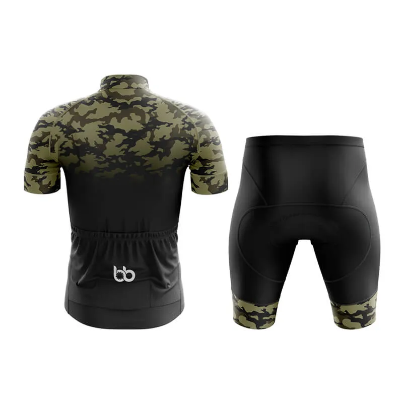 Camouflage Neck Club Cycling Kit (V3) (Green-Black)