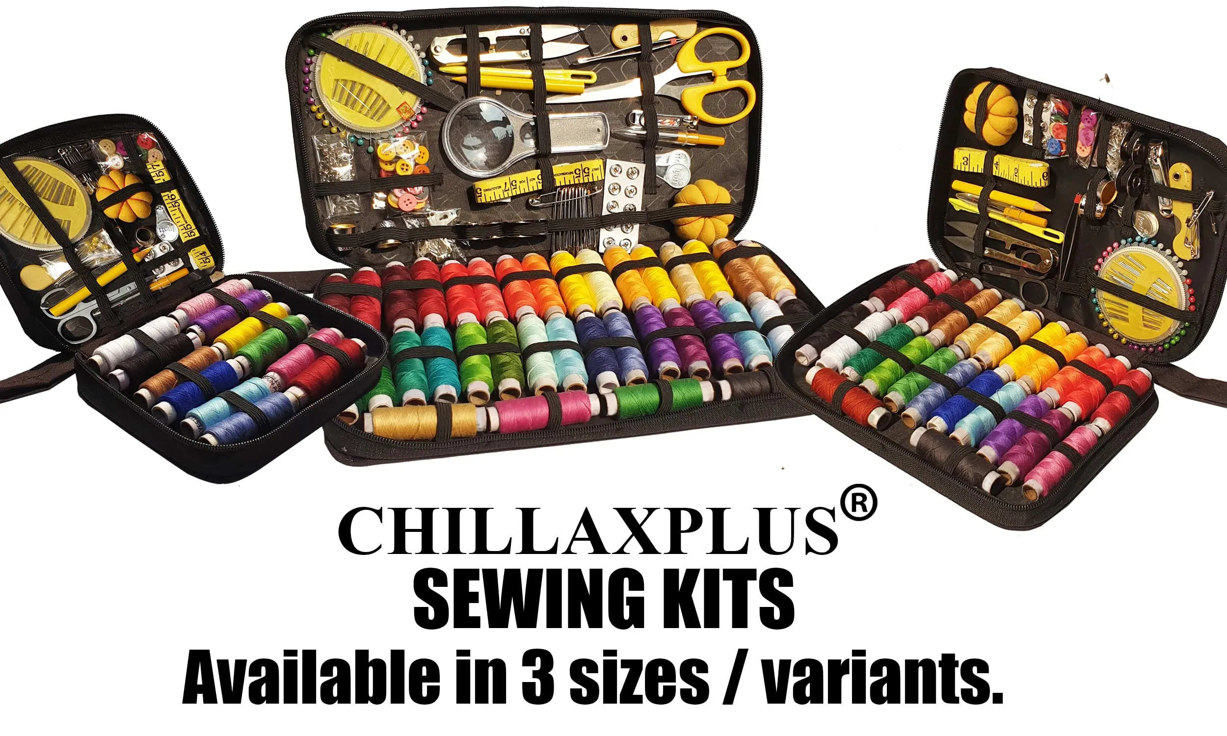 CHILLAXPLUS 172 pcs Sewing kit | Stitching kit | Stiching kit | Sewing kit Box | Thread Box Set | Travel kit | sui dhaga Box for Home | Travel kit | Tailoring Tools | Embroidery kit | Gifts for Women