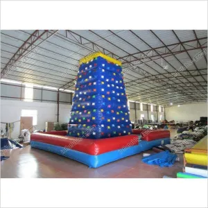 Commercial Kids Inflatable Rock Climbing Wall Fireproof PVC Tarpaulin