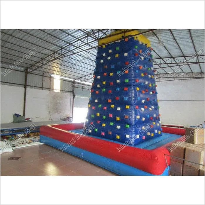 Commercial Kids Inflatable Rock Climbing Wall Fireproof PVC Tarpaulin