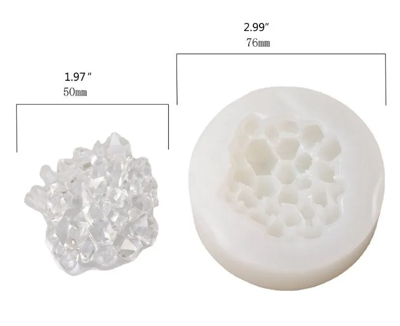 Crystal Coral Silicone Mold - Small Crystal Cluster Diamond Crystal Column Mold - Ice and Snow Mountain Fondant Mold Cake Mousse Decoration