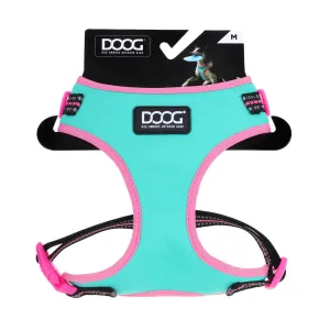 DOOG Neoflex Neoprene Rin Tin Tin Neon Teal and Pink Dog Harness Small