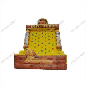 Egyptian Pharaoh Rock Climbing Bounce House , Yellow Inflatable Climbing Mountain