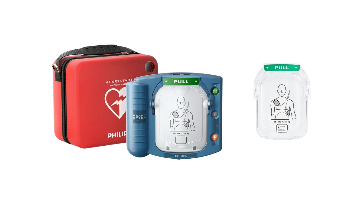 Ever Ready First Aid complete emergency kit with Philips AED, Defibrillation pads, and Beaty CPR (Adults and Children)