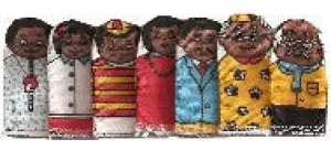 FAMILY Finger Puppets - African-American (Set of 7)