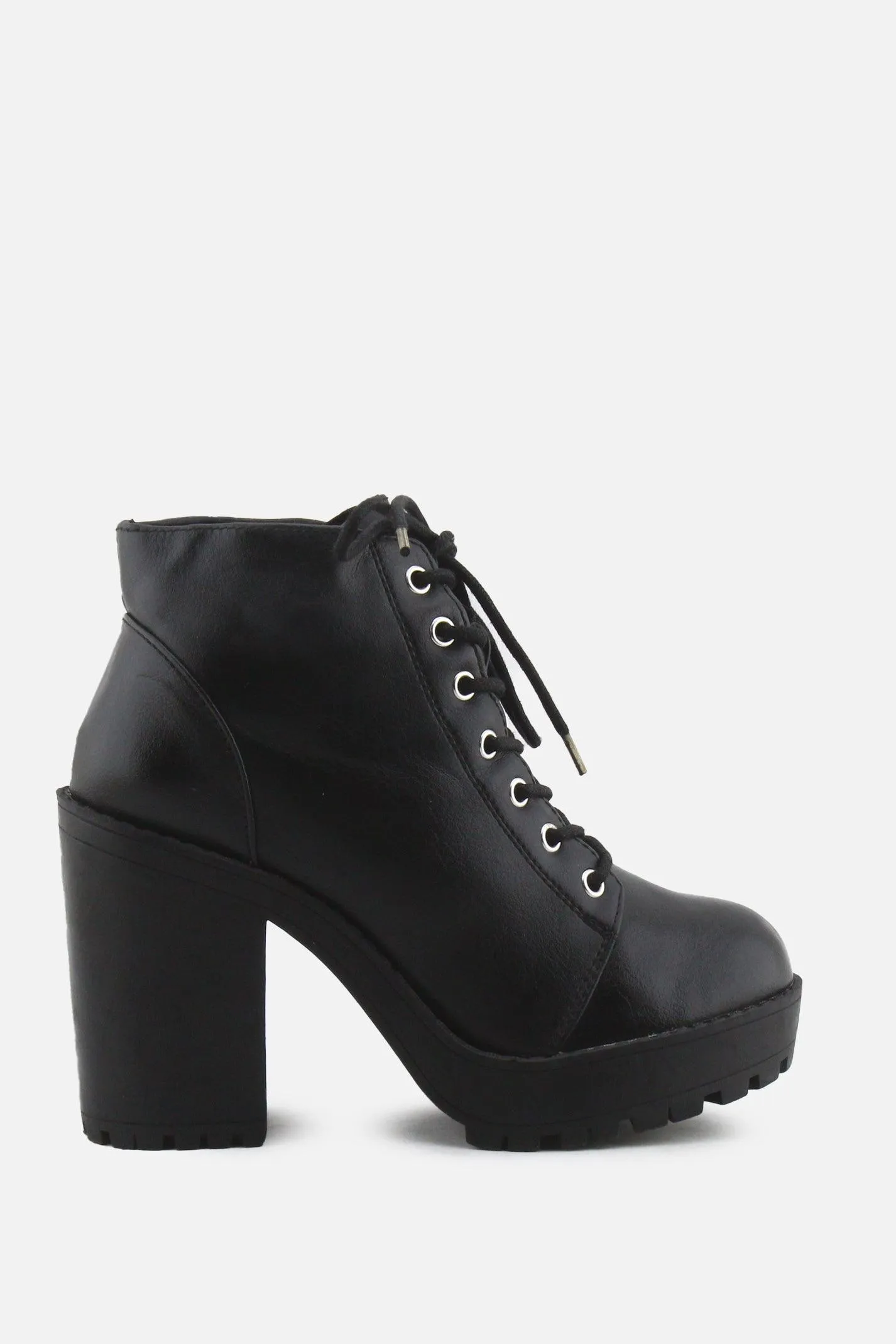 H & M Laces Block Ankle Boots | 100% Authentic Leather