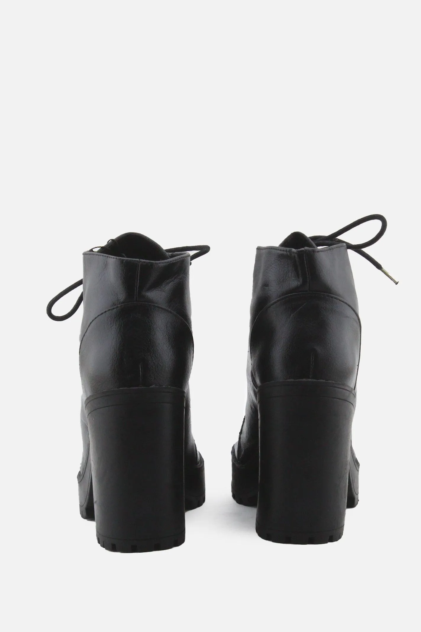 H & M Laces Block Ankle Boots | 100% Authentic Leather