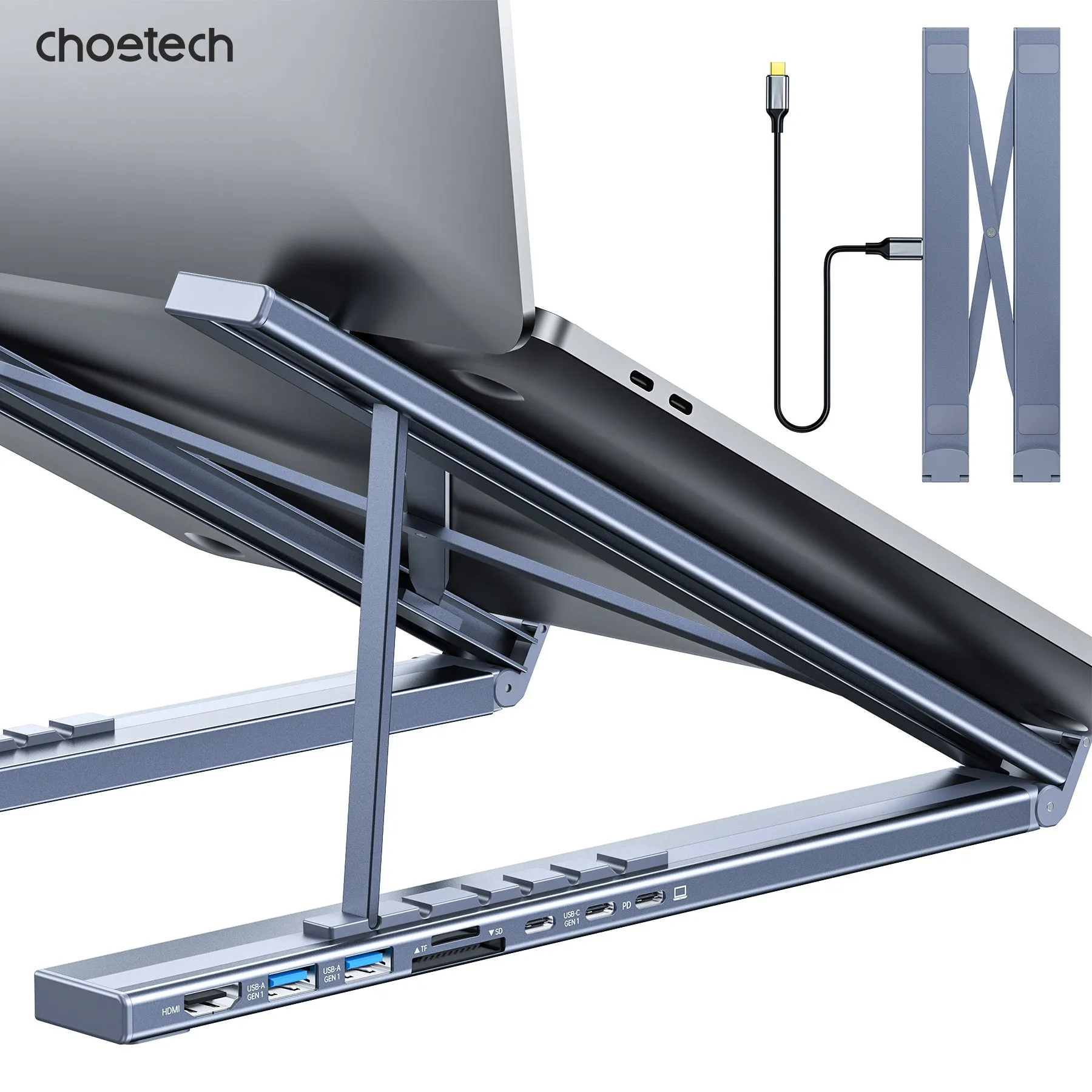 HUB-M48 Choetech 7-in-1 Type-C to HDMI HUB Stand