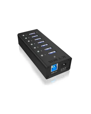 Icy Box 7 Port Hub Ib-Ac618 - With Usb Type-A Port And 1X Charging Port