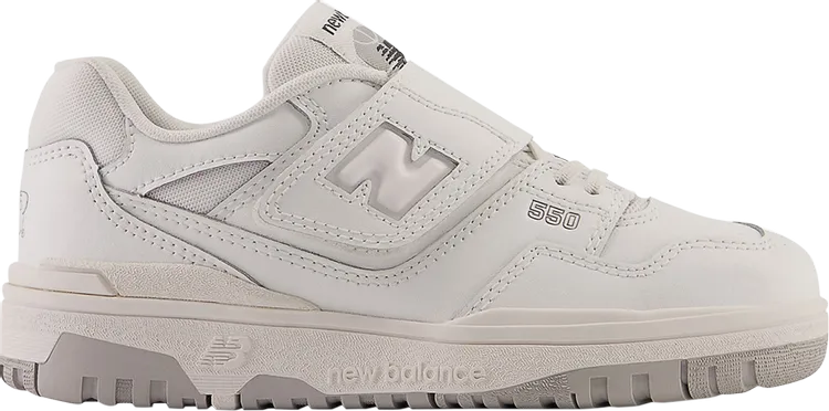 New Balance 550 Bungee Lace Strap Little Kid 'White Grey' Sneakers, White