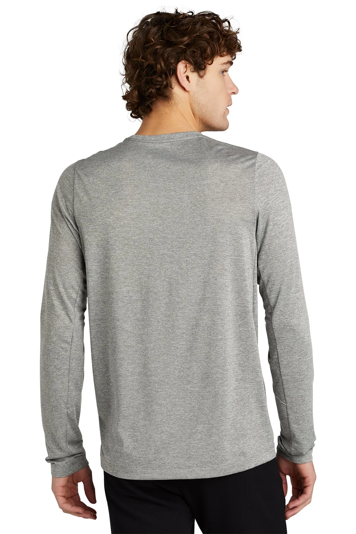 New Era Performance Long Sleeve Printed Tee's, Rainstorm Grey