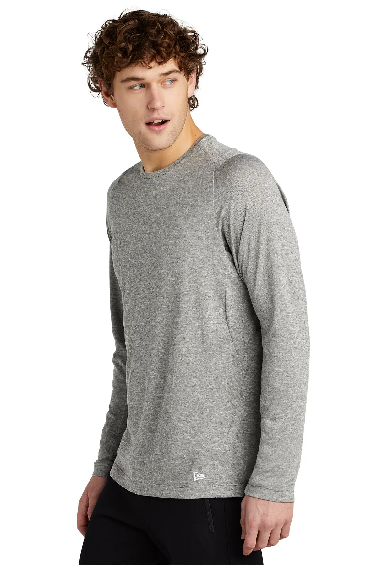 New Era Performance Long Sleeve Printed Tee's, Rainstorm Grey