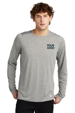 New Era Performance Long Sleeve Printed Tee's, Rainstorm Grey