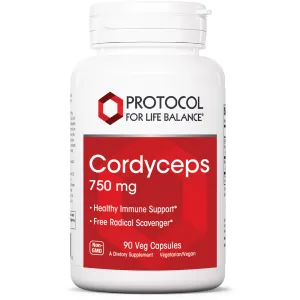 Organic Cordyceps 750 mg 90 caps by Protocol For Life Balance