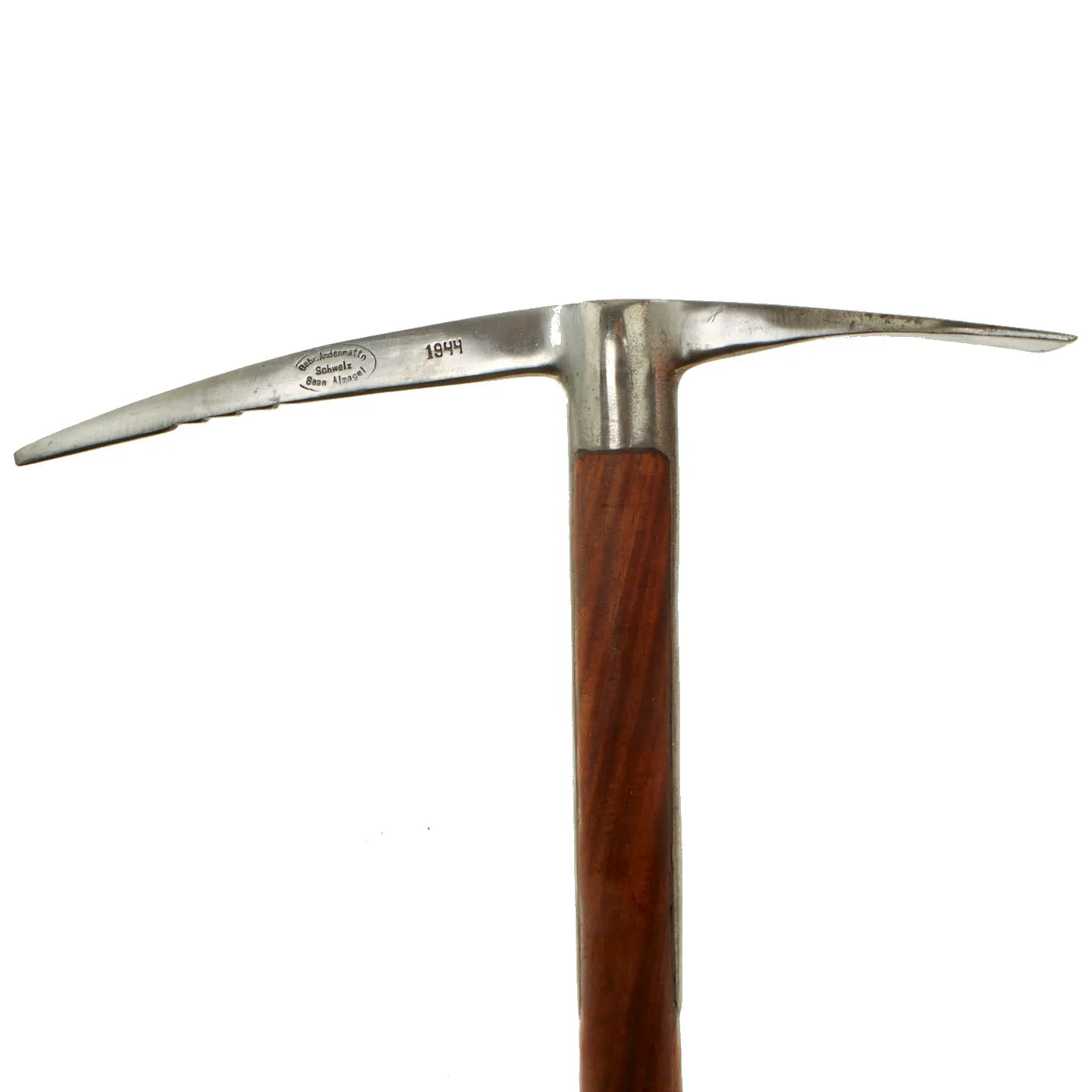 Original Swiss made WWII German Gebirgsjäger Mountain Trooper Ice Axe by Gebr. Andenmattn - dated 1944