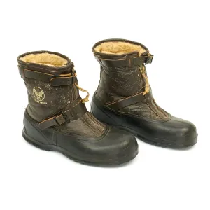 Original U.S. WWII Army Air Force Type A-6A Pilot Winter Flying Boots - XXXL Size 12-13