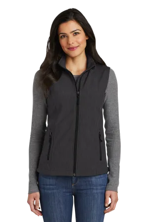 Port Authority® Women's Core Soft Shell Vest - Black Charcoal Heather