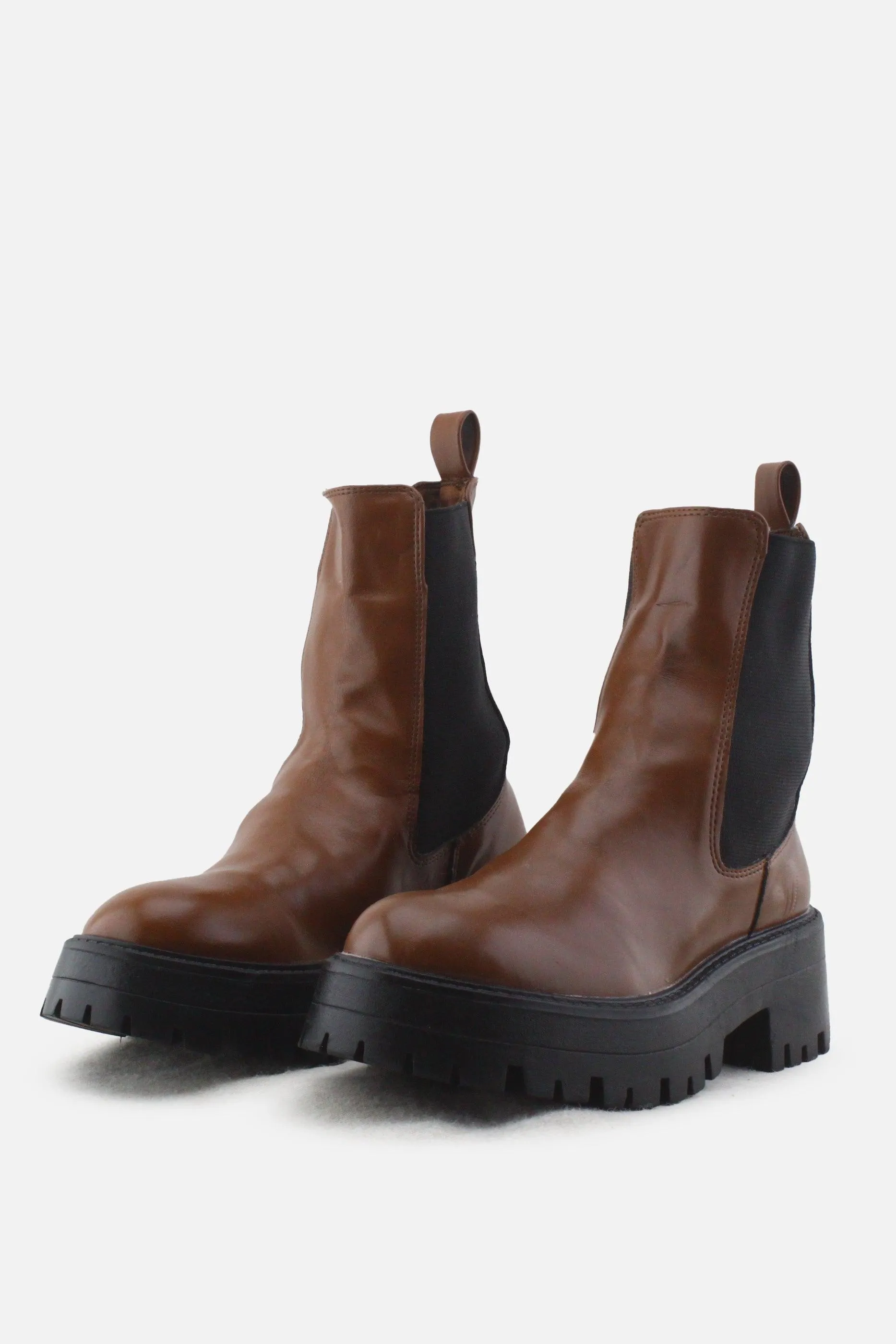 Pull & Bear Stretchable Chelsea Ankle Boots |100% Authentic Leather