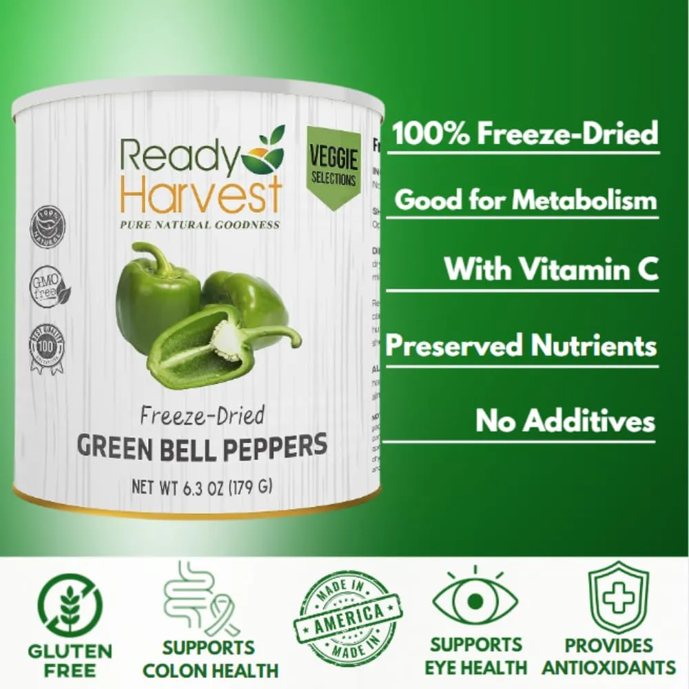 Ready Harvest Freeze-Dried Bell Peppers - 30 Year Shelf Life - #10 Can