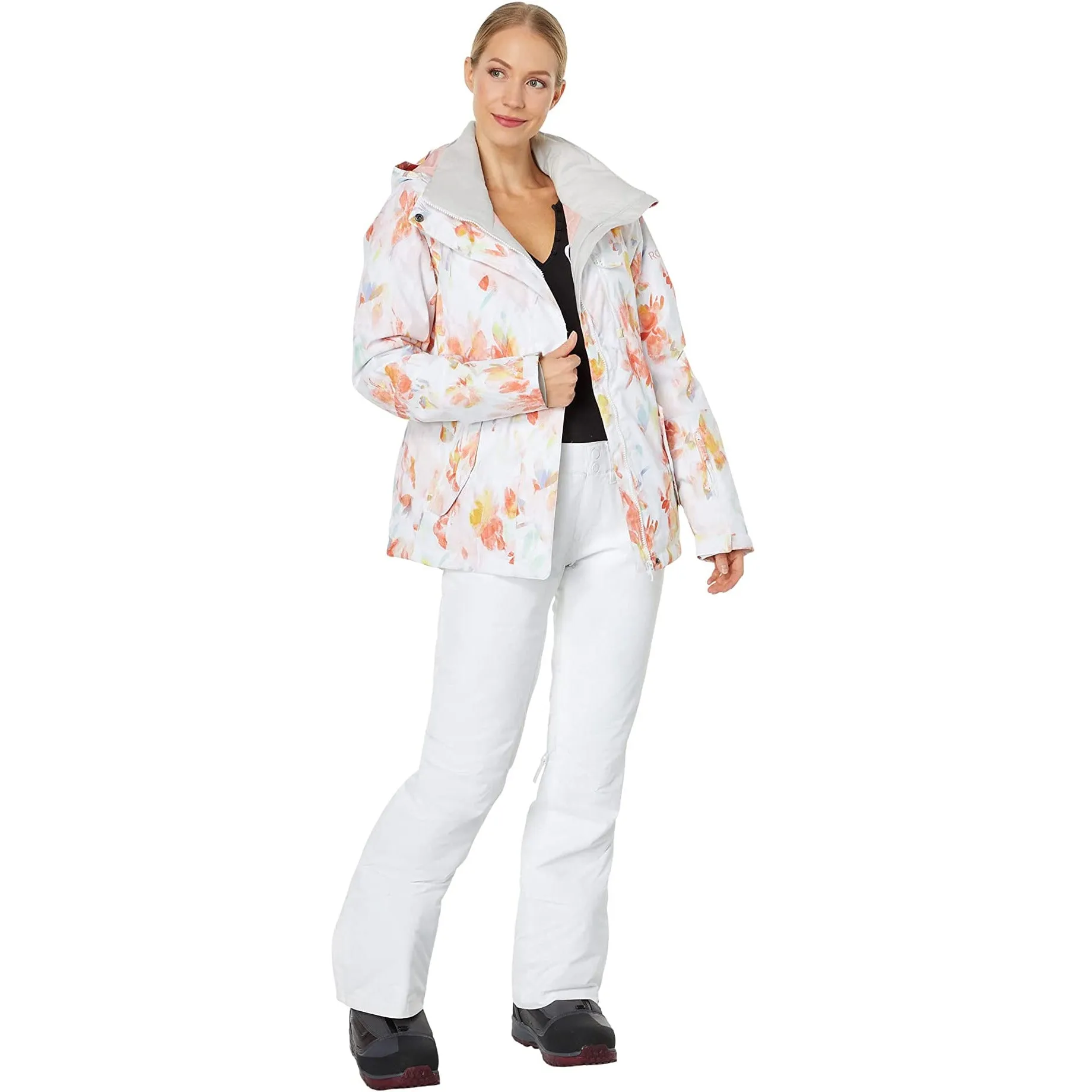 Roxy Jetty Snow Jacket Bright White Tenderness (WBB2)