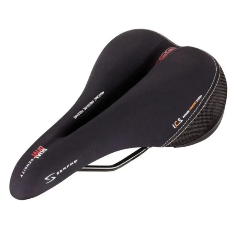 Serfas Dual Density w/Cutout Lycra Saddle Mens Black 276mm / 171mm