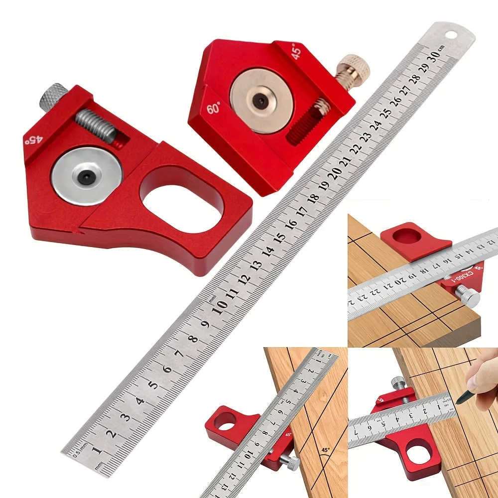 Steel Ruler Positioning Block for Woodworking Carpentry projects