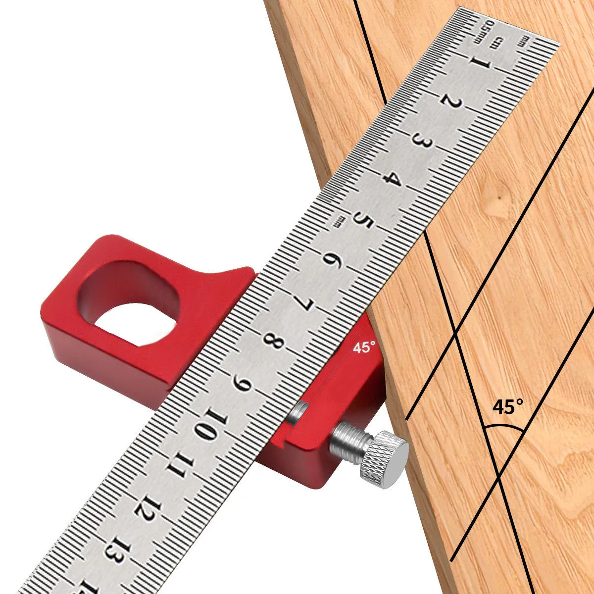 Steel Ruler Positioning Block for Woodworking Carpentry projects