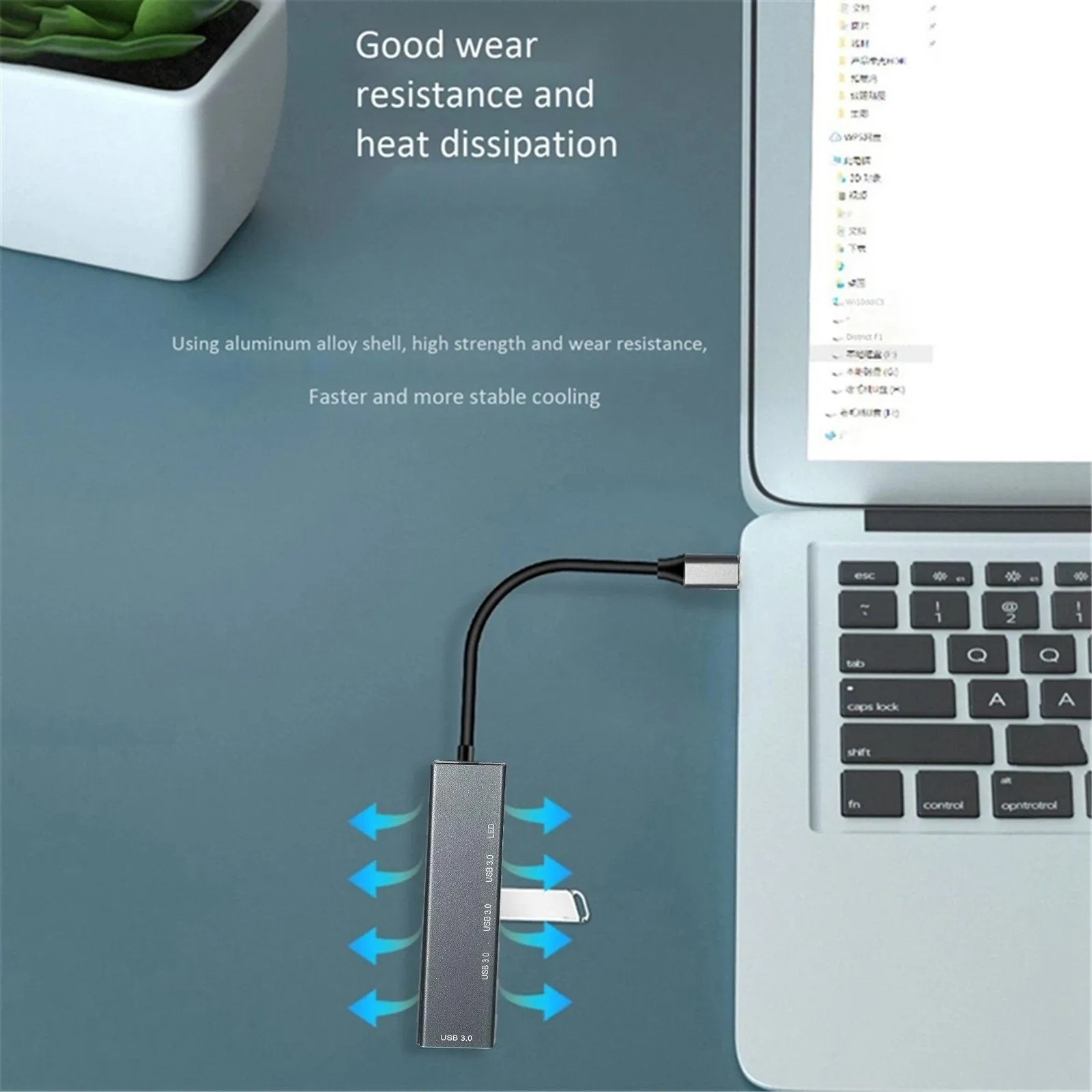 T304 4-in-1 Hub Type C to USB3.0*4 Intelligent USB Hub Multi-Port Adapter