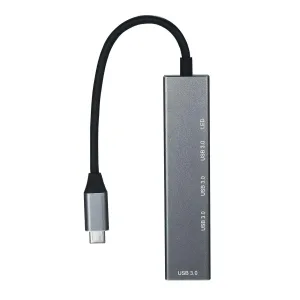 T304 4-in-1 Hub Type C to USB3.0*4 Intelligent USB Hub Multi-Port Adapter