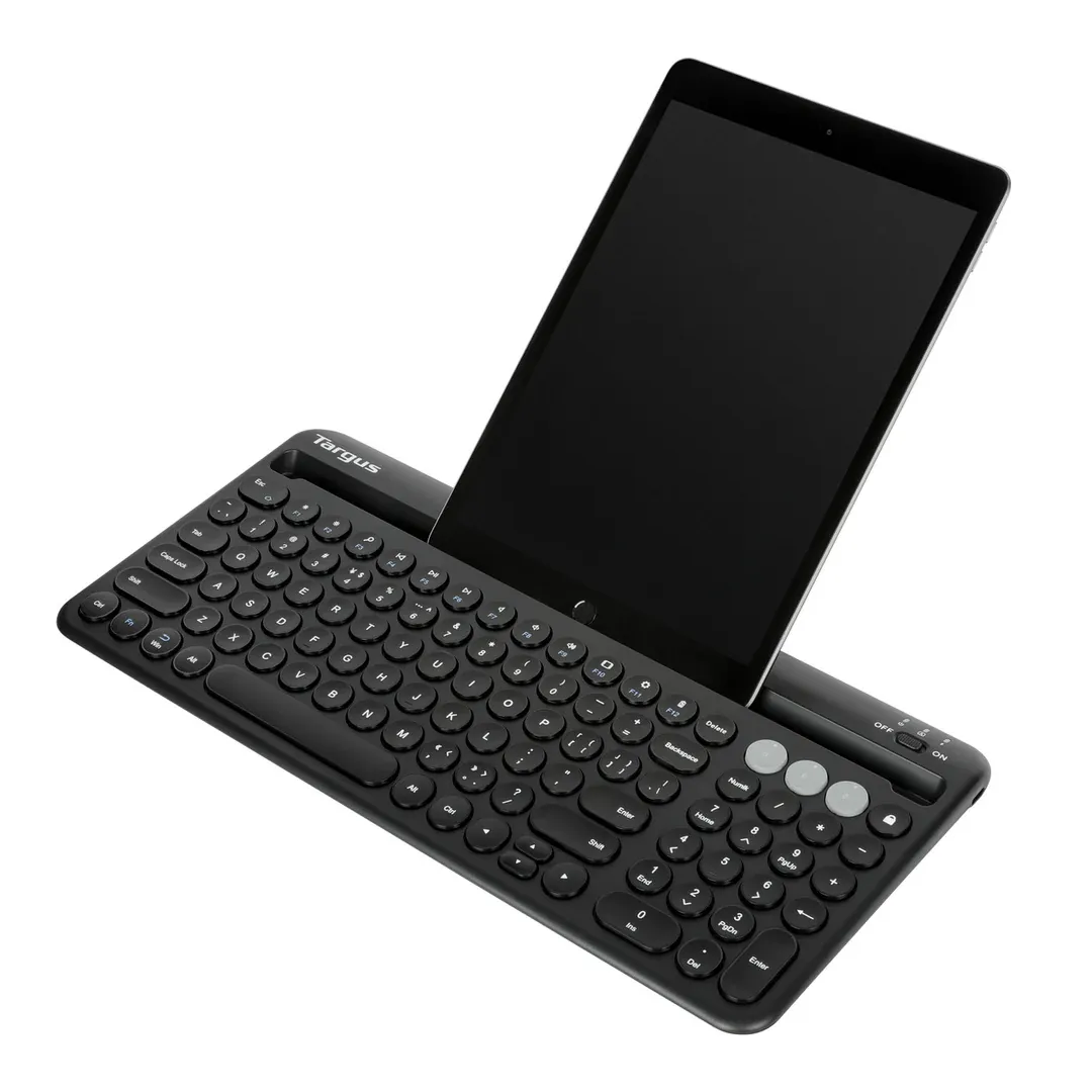 Targus AKB867 Multi-Device Bluetooth® Antimicrobial Keyboard with Tablet/Phone Cradle