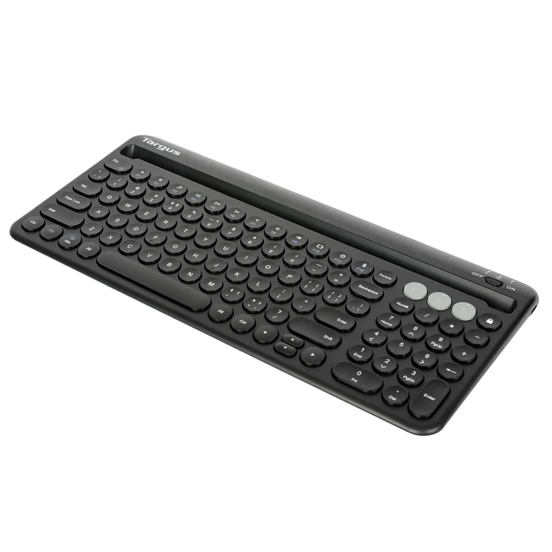 Targus AKB867 Multi-Device Bluetooth® Antimicrobial Keyboard with Tablet/Phone Cradle