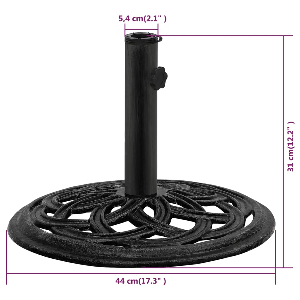 Umbrella Base Black 44x44x31 cm Cast Iron