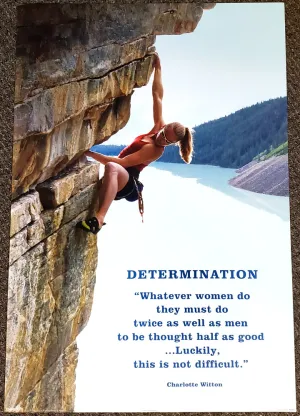 Women's Rock Climbing "Determination" (Charlotte Witton Quote) Motivational Poster - Pyramid Posters 2007